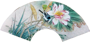 Chinese Lotus Painting,60cm x 21cm,2011034-x