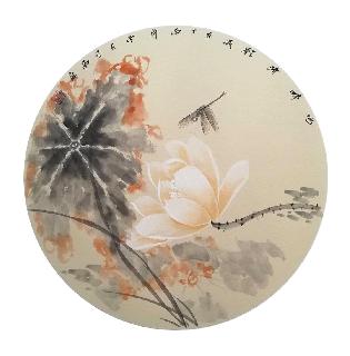Chinese Lotus Painting,50cm x 50cm,2324051-x