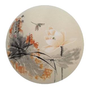Chinese Lotus Painting,50cm x 50cm,2324053-x
