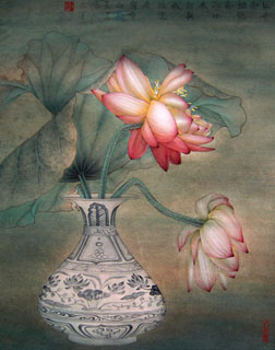 Chinese Lotus Painting,50cm x 65cm,2330005-x
