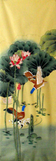 Chinese Lotus Painting,50cm x 107cm,2336063-x