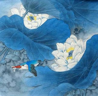 Chinese Lotus Painting,33cm x 33cm,2342012-x