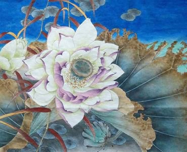 Chinese Lotus Painting,40cm x 50cm,2342014-x