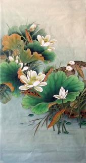 Chinese Lotus Painting,66cm x 136cm,2352017-x