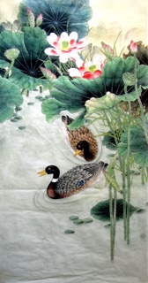 Chinese Lotus Painting,66cm x 136cm,2352020-x