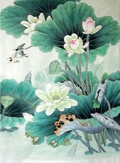 Chinese Lotus Painting,70cm x 100cm,2352021-x