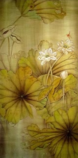 Chinese Lotus Painting,50cm x 100cm,2358010-x