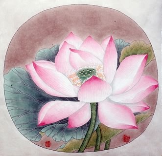 Chinese Lotus Painting,35cm x 40cm,2389025-x