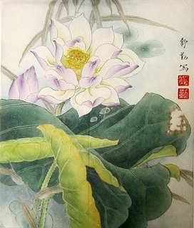 Chinese Lotus Painting,34cm x 46cm,2405005-x