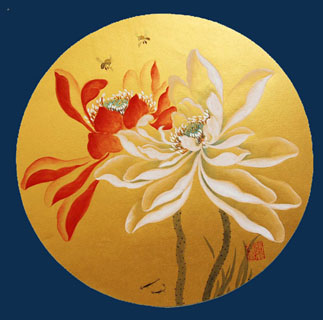 Chinese Lotus Painting,34cm x 34cm,2485047-x