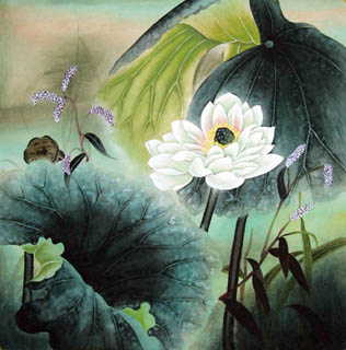 Chinese Lotus Painting,66cm x 66cm,2533032-x