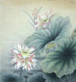 Chinese Lotus Painting,68cm x 68cm,2574022-x