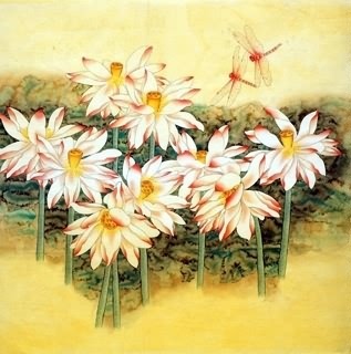 Chinese Lotus Painting,69cm x 69cm,2603009-x