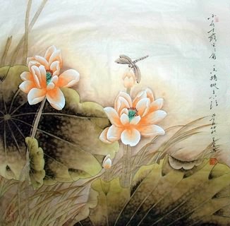 Chinese Lotus Painting,69cm x 69cm,2617015-x