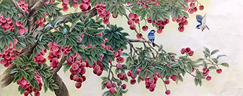 Chinese Lychee Painting,70cm x 180cm,2312007-x