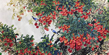 Chinese Lychee Painting,66cm x 136cm,2312008-x