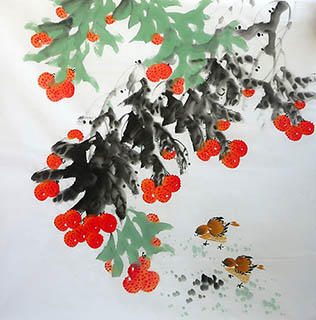 Chinese Lychee Painting,68cm x 68cm,2350018-x