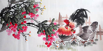 Chinese Lychee Painting,68cm x 136cm,2350024-x