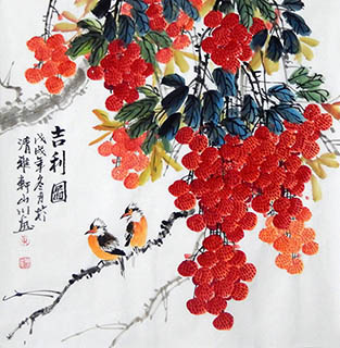 Chinese Lychee Painting,68cm x 68cm,2357021-x