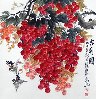Chinese Lychee Painting,68cm x 68cm,2357027-x