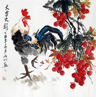 Chinese Lychee Painting,68cm x 68cm,2357035-x