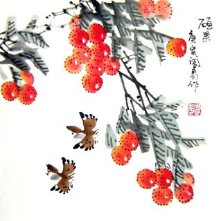Chinese Lychee Painting,33cm x 33cm,2396029-x