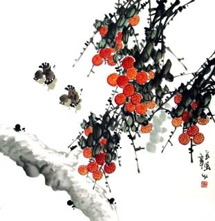 Chinese Lychee Painting,69cm x 69cm,2422006-x