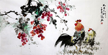 Chinese Lychee Painting,65cm x 134cm,2483001-x