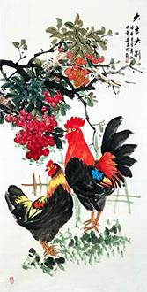 Chinese Lychee Painting,69cm x 138cm,2484007-x
