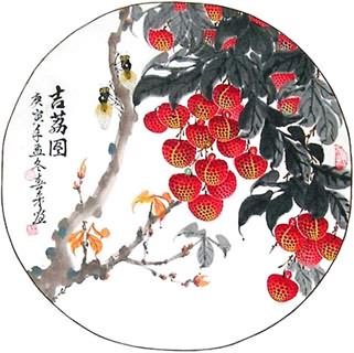 Chinese Lychee Painting,50cm x 50cm,2563004-x