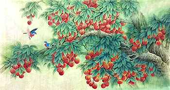 Chinese Lychee Painting,97cm x 180cm,2574040-x