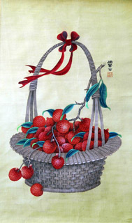 Chinese Lychee Painting,35cm x 60cm,2610006-x