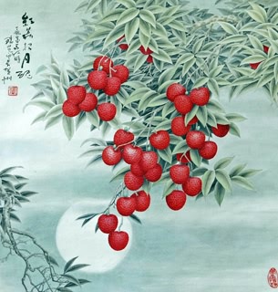 Chinese Lychee Painting,66cm x 66cm,2610010-x