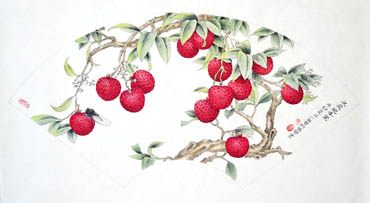 Chinese Lychee Painting,30cm x 62cm,2610017-x