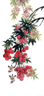 Chinese Lychee Painting,48cm x 96cm,2612005-x