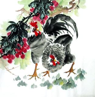 Chinese Lychee Painting,69cm x 69cm,2614051-x