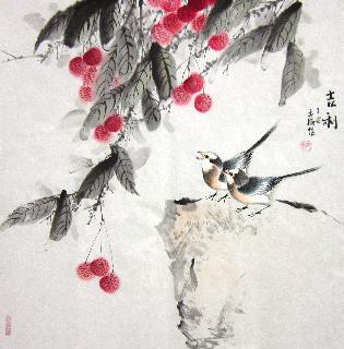 Chinese Lychee Painting,66cm x 66cm,dyc21099049-x