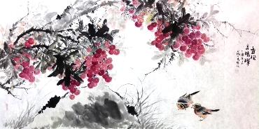 Chinese Lychee Painting,66cm x 136cm,dyc21099051-x