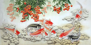 Chinese Lychee Painting,66cm x 136cm,nx21170023-x