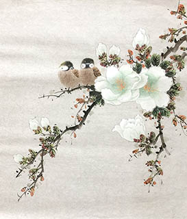Chinese Magnolia Painting,40cm x 50cm,2011014-x