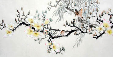Chinese Magnolia Painting,66cm x 136cm,2322012-x
