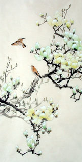 Chinese Magnolia Painting,66cm x 136cm,2322013-x