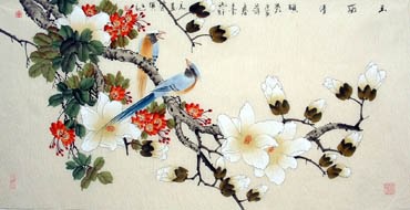 Chinese Magnolia Painting,50cm x 100cm,2327009-x