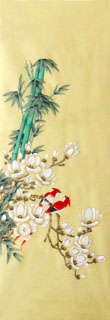 Chinese Magnolia Painting,35cm x 110cm,2336035-x
