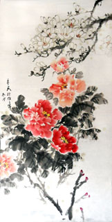 Chinese Magnolia Painting,66cm x 136cm,2336039-x