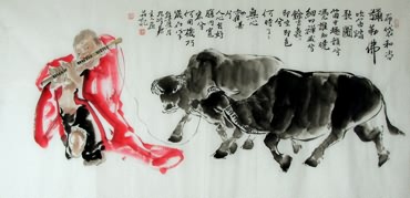Chinese Maitreya Painting,66cm x 136cm,3546003-x