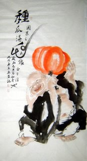 Chinese Maitreya Painting,66cm x 136cm,3546037-x