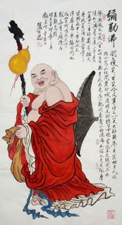 Chinese Maitreya Painting,50cm x 100cm,3721004-x