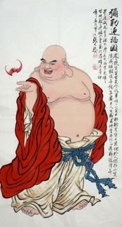 Chinese Maitreya Painting,50cm x 100cm,3721006-x