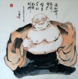 Chinese Maitreya Painting,69cm x 69cm,3753003-x